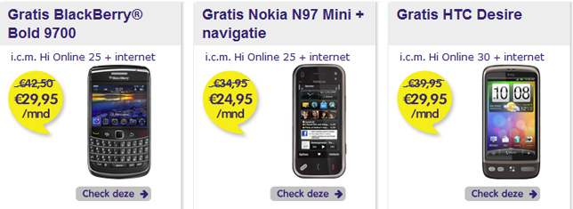 Gratis mobiele telefoon