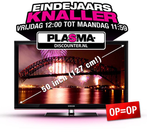 Eindejaars-Weekendknaller Samsung plasma televisie