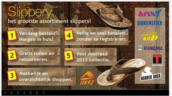 Slippers van bekende merken. Online slippershop